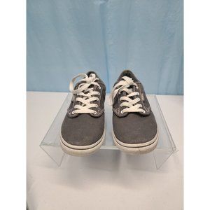VANS Women's 7.5 Sneakers Gray Canvas Low Top Skateboard Lace Up Shoes EUC